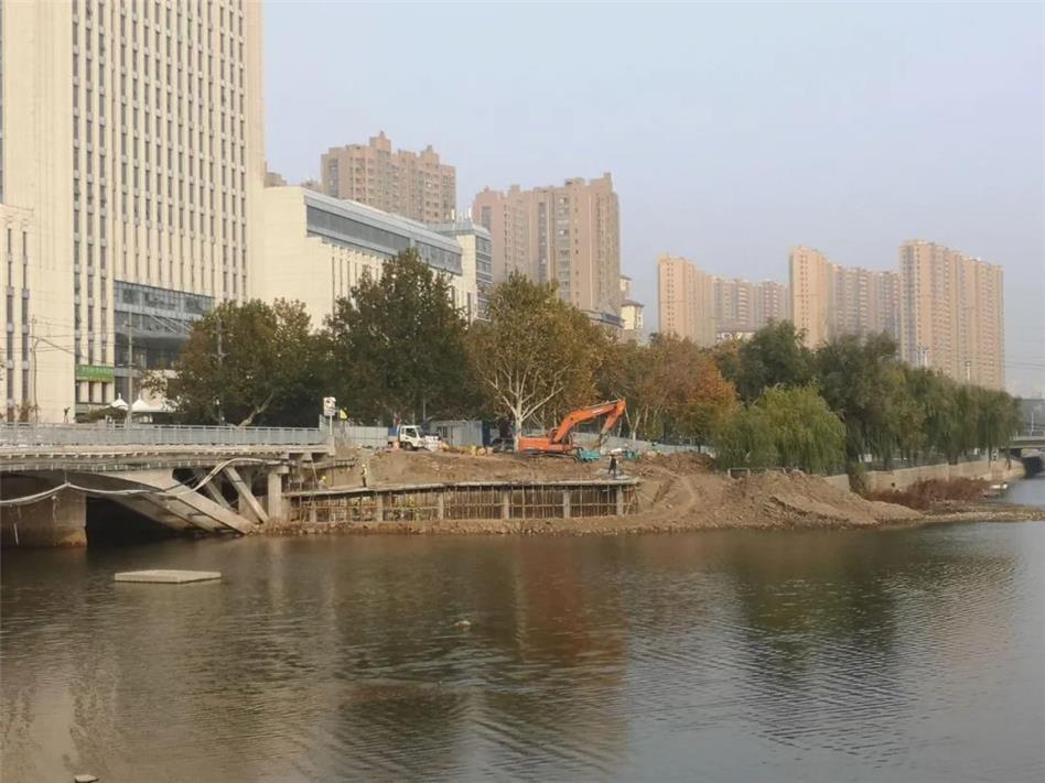 即墨区府东桥步行栈道预计本月底完工