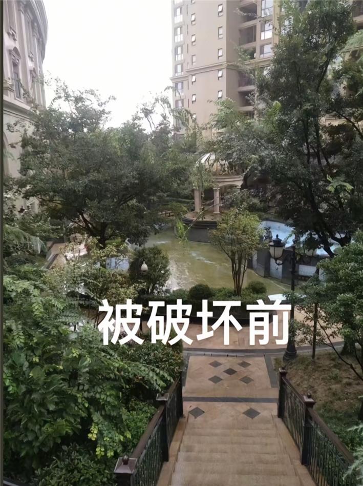 痛心！佳源都市一期公共花园惨遭破坏，业主生活苦不堪言