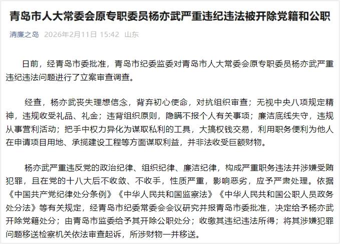 刚刚，青岛市纪委监委通报