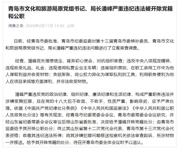 刚刚，青岛市纪委监委通报